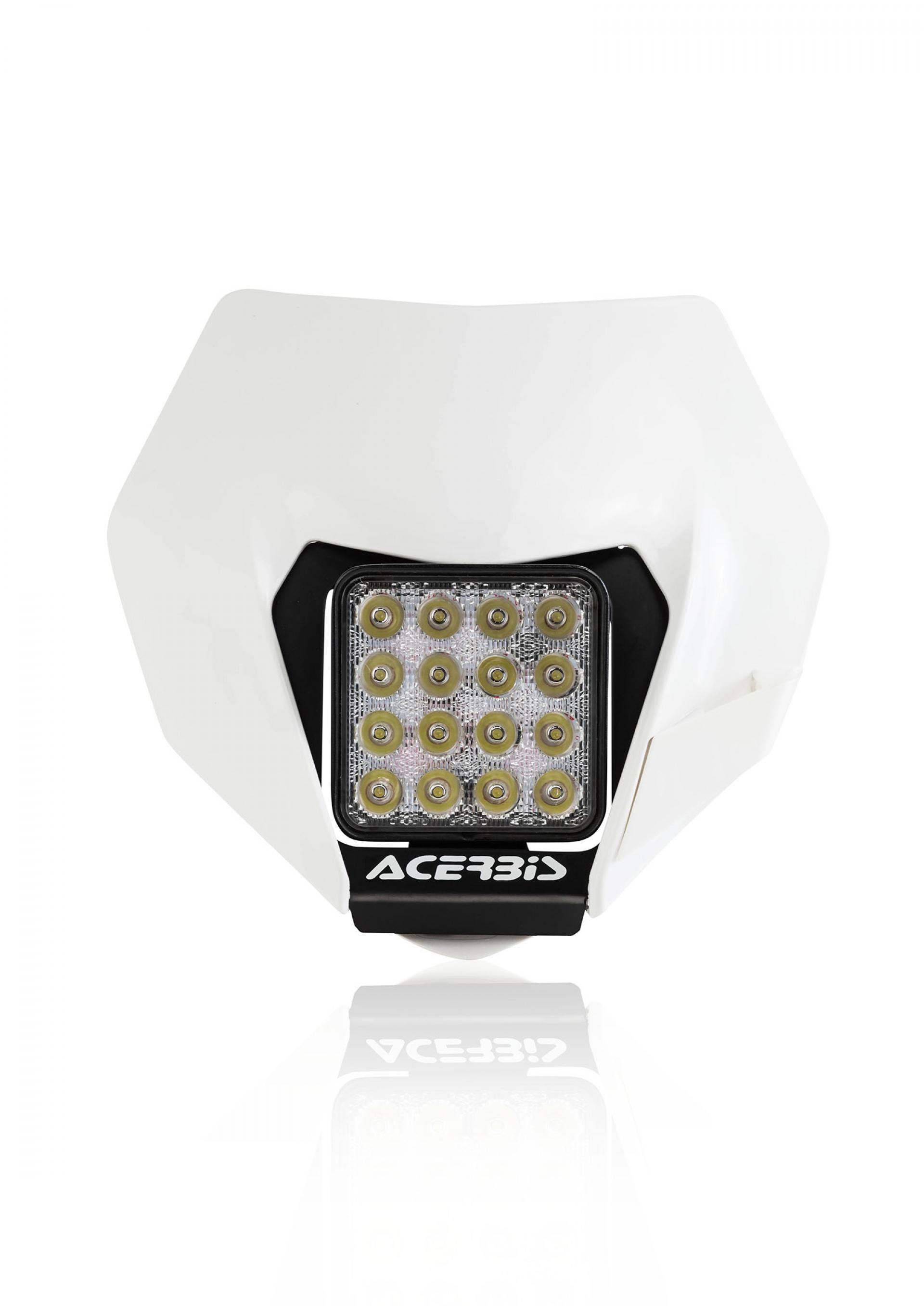 Acerbis LED Vision HD Scheinwerfer Lichtmaske Lampenmaske weiß  Enduro Cross 
